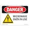 Signmission OSHA Danger Sign, 18" Height, Rigid Plastic, Microwave Oven In Use, Landscape, 1824-L-1450 OS-DS-P-1824-L-1450 - alternate 1